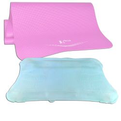 Full Sized Durable Slip Resistant Yoga Mat (67" x 24") + Bonus Wii Fit Balance Board Protective Skin (Pink)