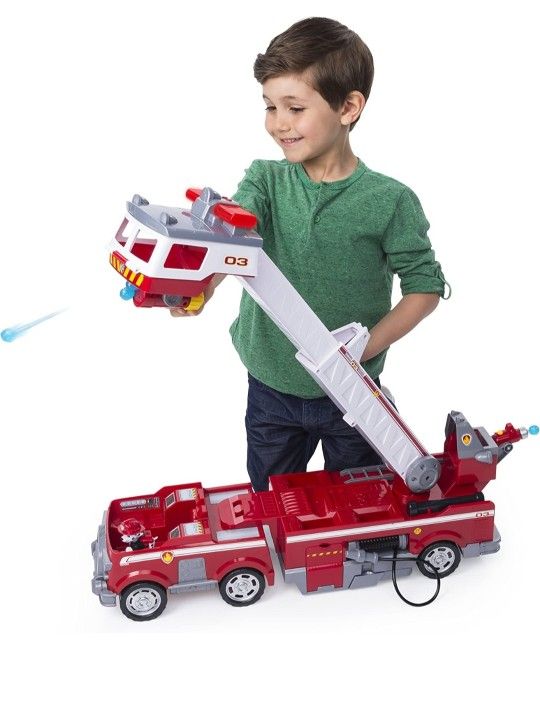 PAW Patrol Camión de bomberos Ultimate Rescue con extensible de 2 pies Escalera alta, para personas de 3 años y más.
