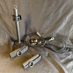Work out equipment pulley, cable, weight pole, handles