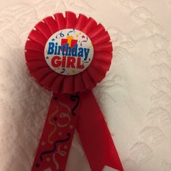 Pink Birthday Girl Ribbon Pin