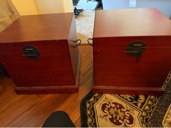 Pair of wooden storage chests
