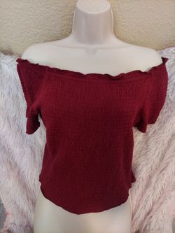 Red smock top womens size large