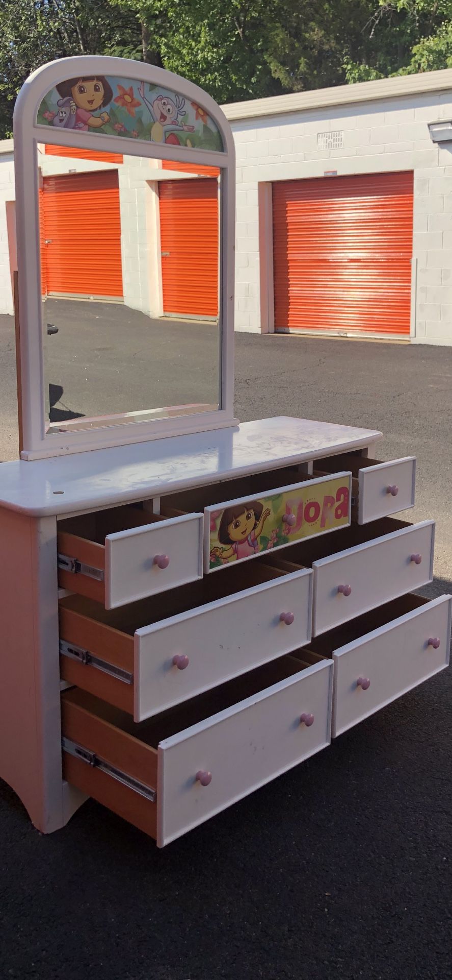 Modern Wooden White Dresser With Mirror . Drawers Sliding Smoothly. Delivery Available 
