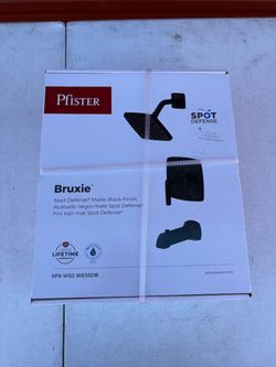 Pfister Bruxie 1-Handle 1-Spray Tub and Shower Faucet 1.8 GPM in Spot Defense Matte Black (Valve Included)