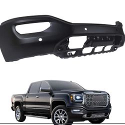 Black Front Steel Bumper 2016-2018 GMC Sierra 1500 W Sensor Fog Hole Assembly 