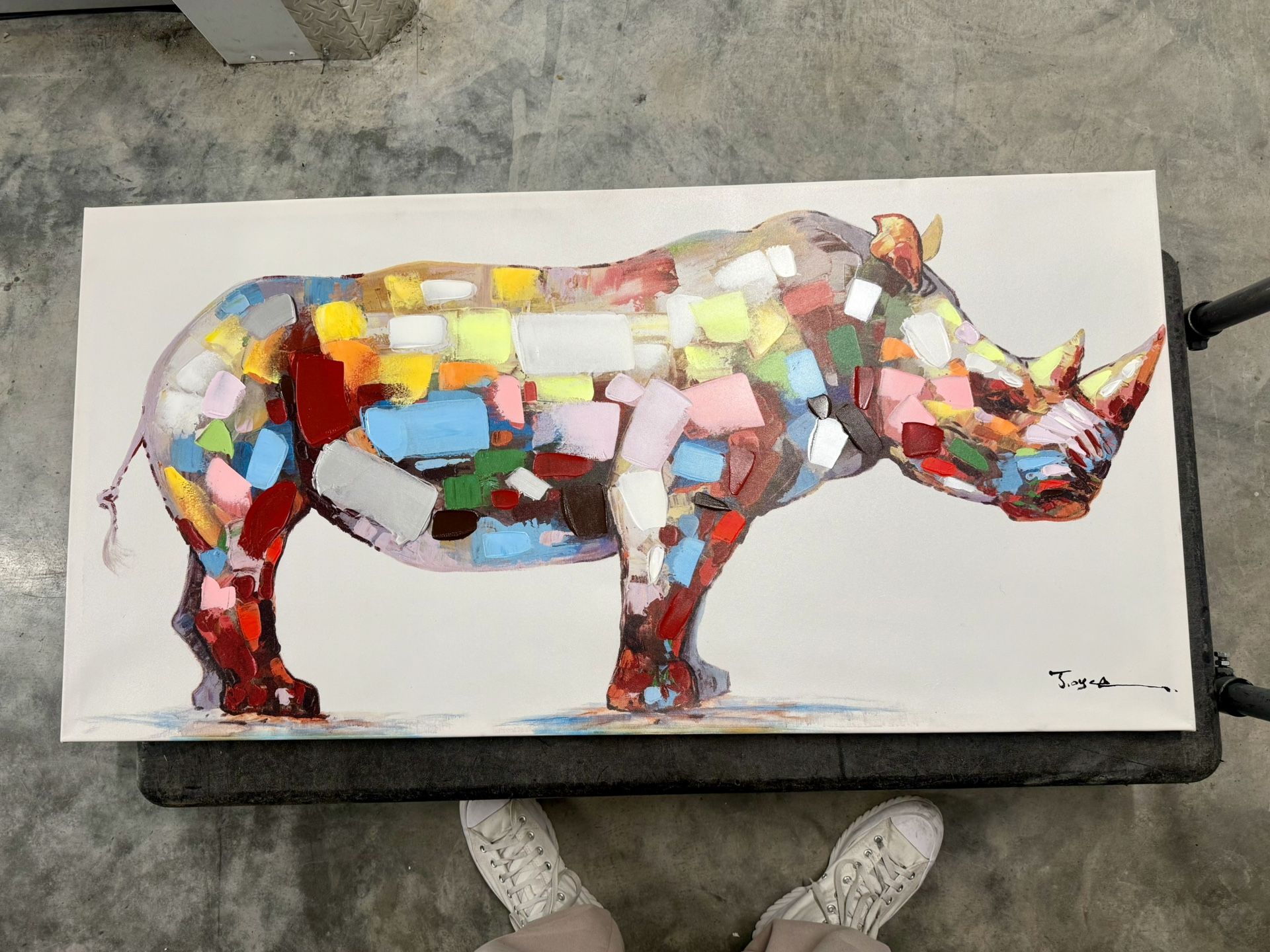 Rhino Painting on Canvas 2FT x 4FT
