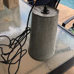 Galvanized Pendant Light 12.5” X 8”