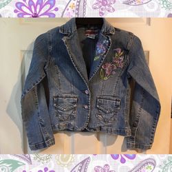 Girls purple flower jean jacket
