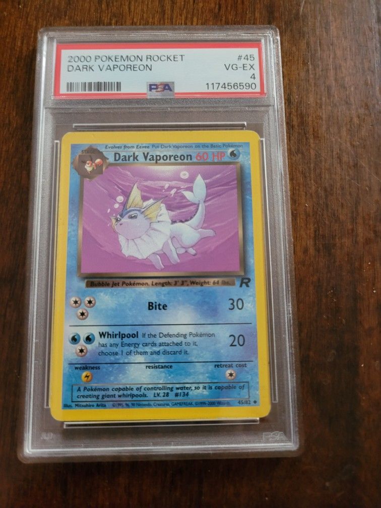 Non-Holographic Pokemon Dark Vaporeon Graded Card