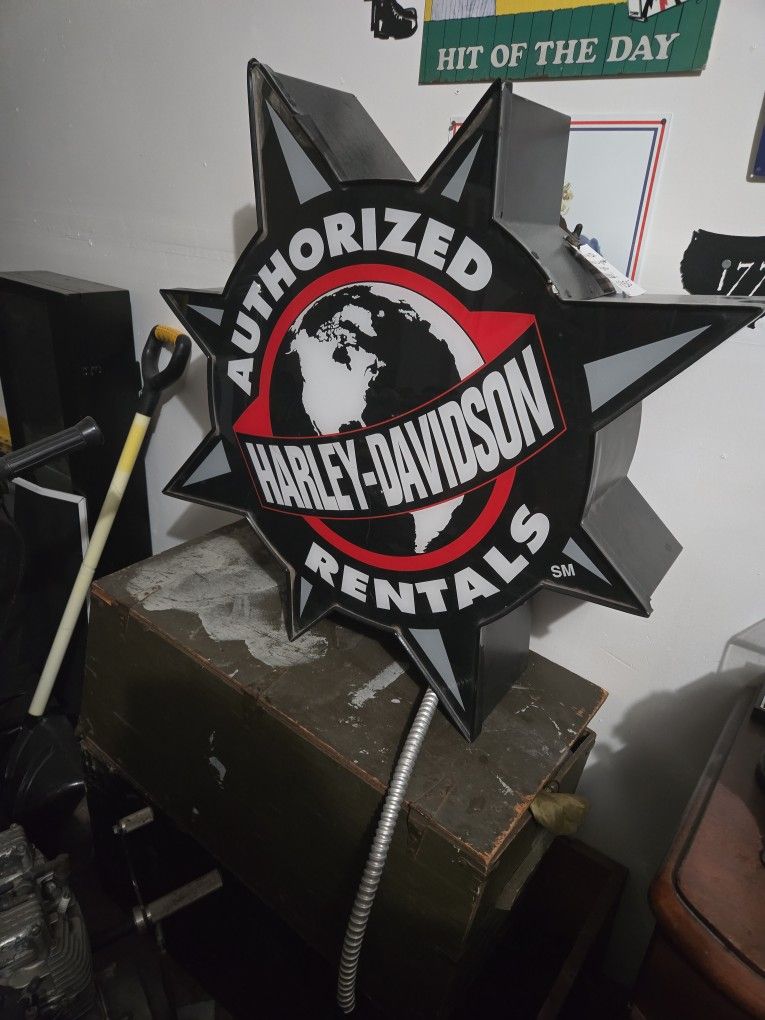 rare original Harley Davidson rental light up sign
