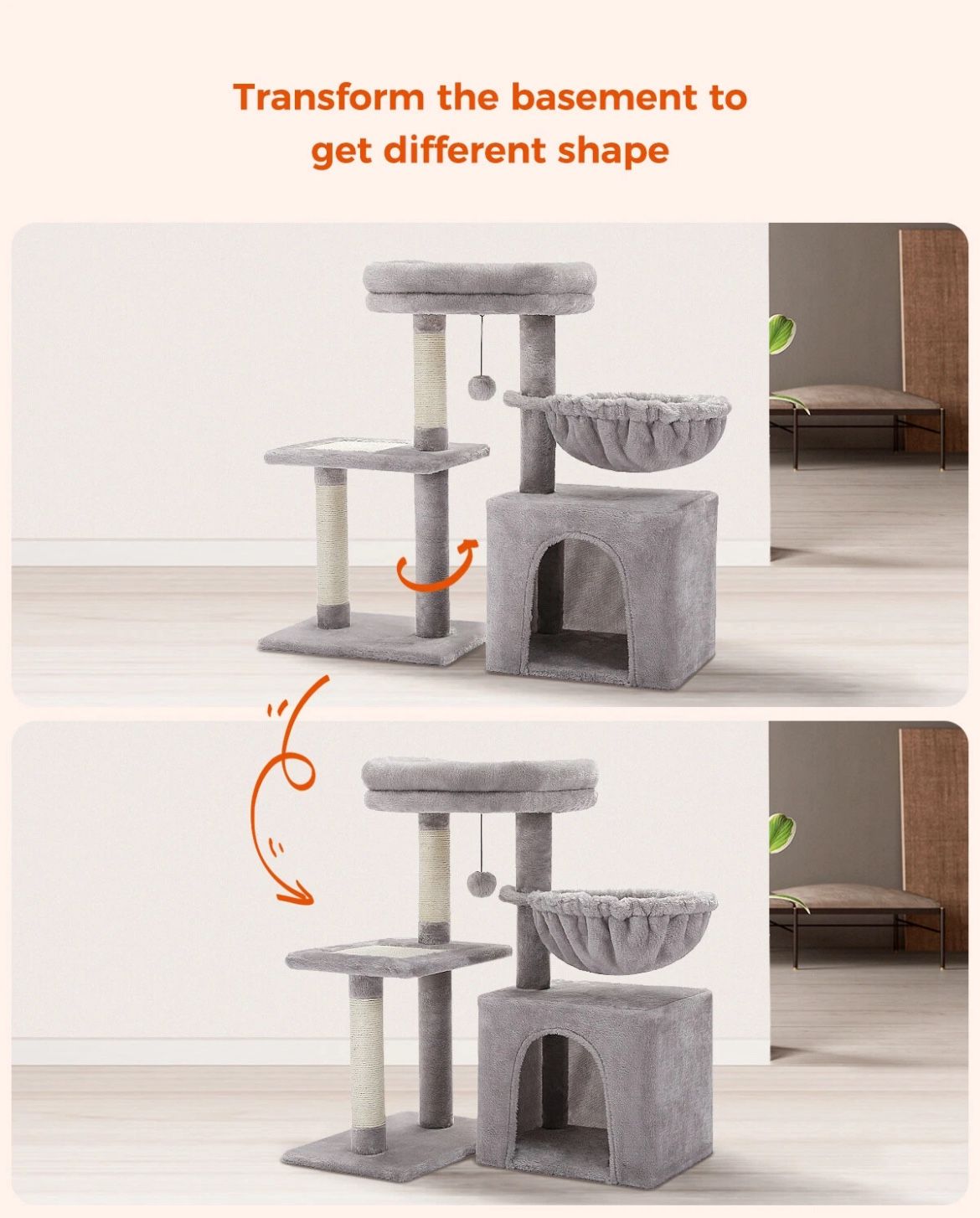 Hoopet Cat Tree House BRAND NEW - Gray Grey Color