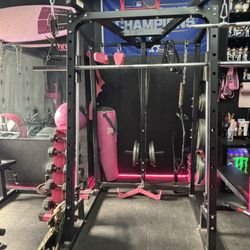Functional Trainer With Smith Machine + Dumbbell Rack