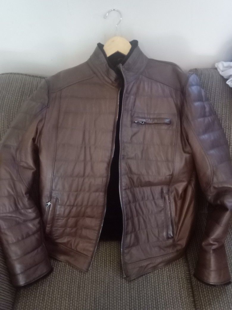Navassa Turkish Lambskin Leather Jacket W/Natural Wool Lining