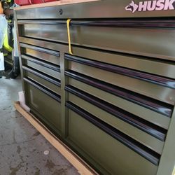 Husky
Standard Duty 46 in. W x 18 in. D 9-Drawer Gloss Tan Mobile Workbench Cabinet with Solid Wood Top