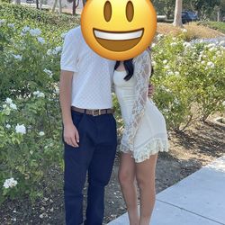 LUCY IN THE SKY - Long lace sleeve ruffle dress