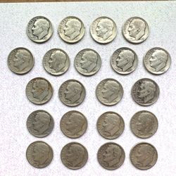 21 Roosevelt Dimes 90% Silver Coin Coins Melt Spot Price No Premiums