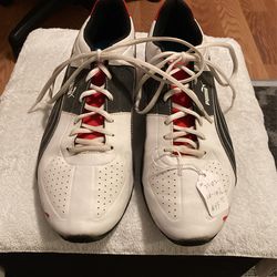 Puma athletic shoes - white and red