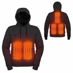 Heated Hoodies Unisex,Heated Sweatshirt Pullover Hoodie Men Women,USB Electric Heated Jacket,Battery Not Included

