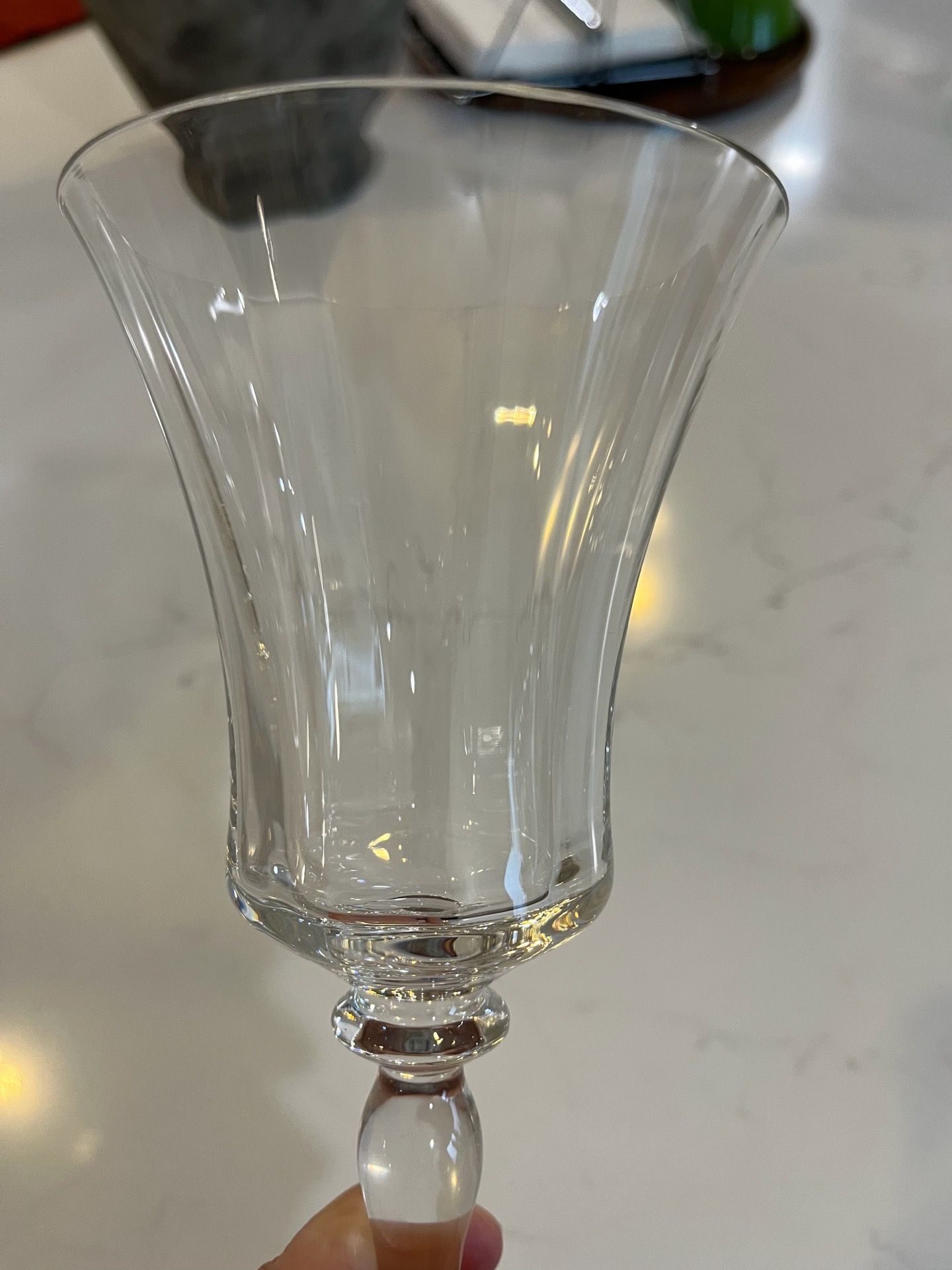 Mikasa wine glasses ($15) and water goblets ($15)