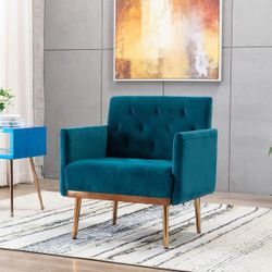 Velvet Accent Chair with Arms