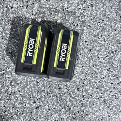 2 Ryobi Batteries With Charger