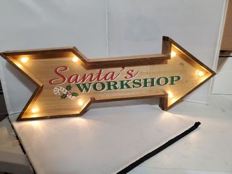 Santa's Workshop Light up Sign