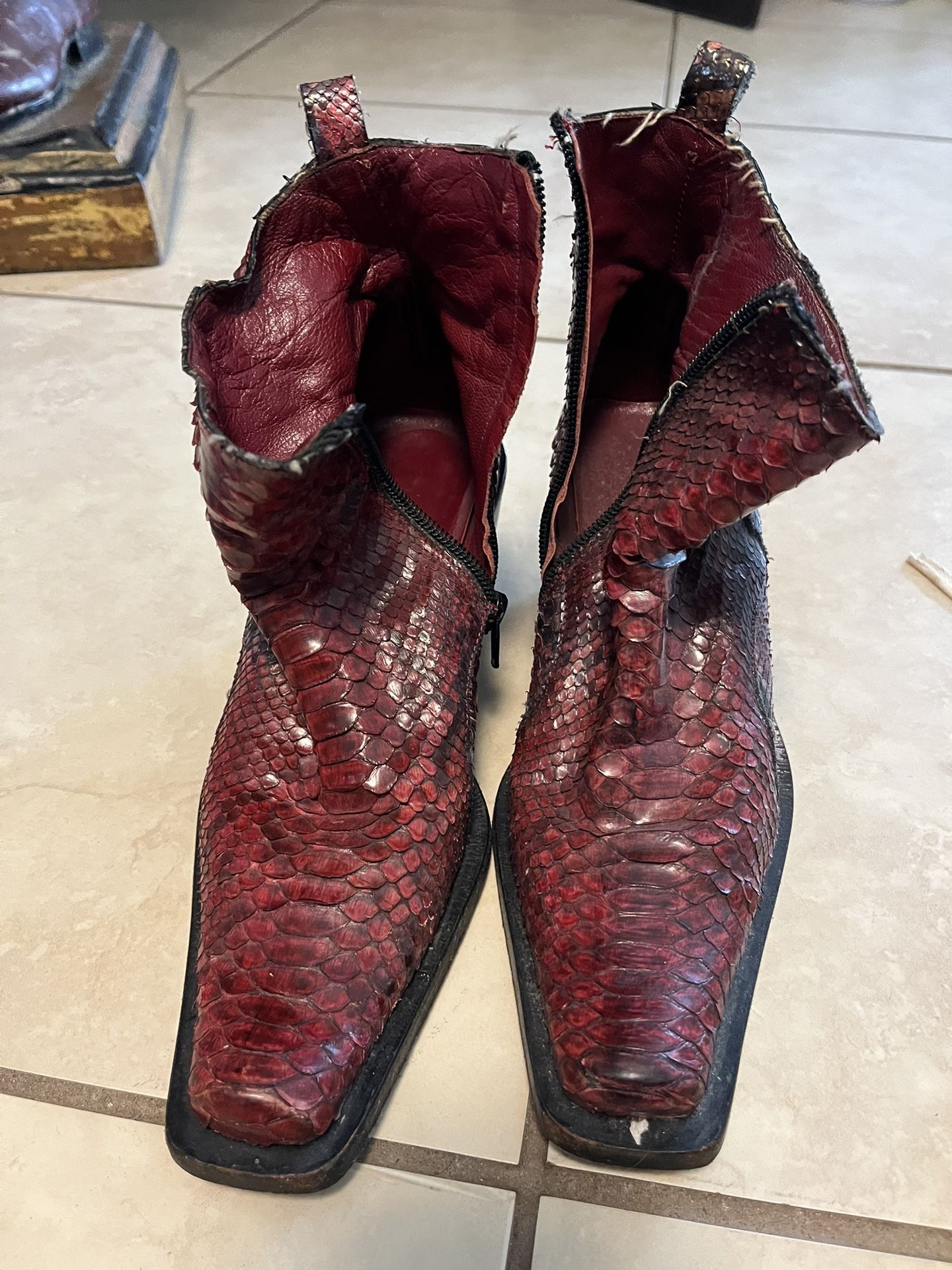 Vintage Snake Skin Designer Boots