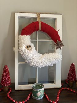 Handmade Half Moon (14inch) Santa Wreath