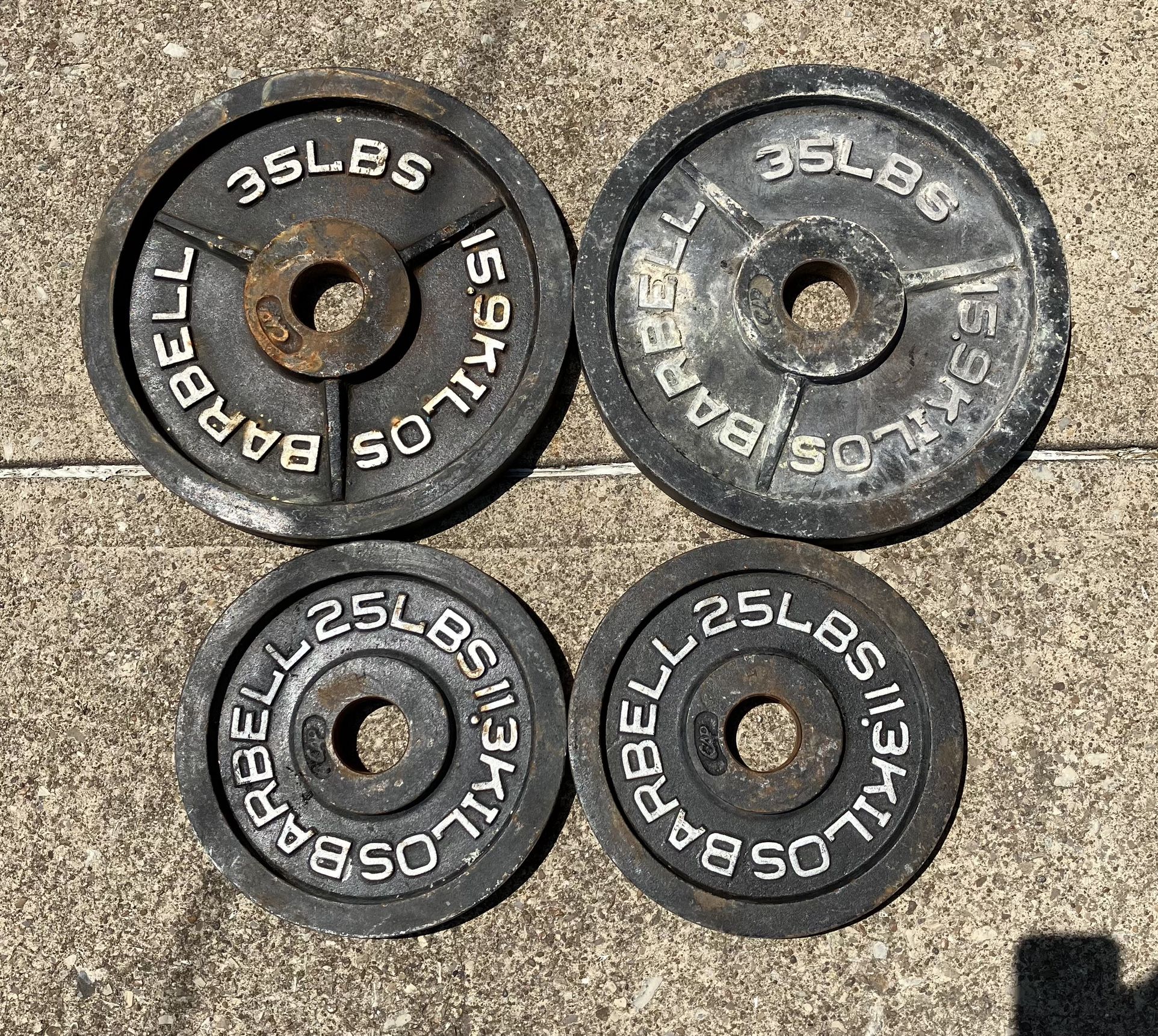 120lbs of Olympic 2” size weight plates weights plate for Barbell Bar 35lb 25lb 35 25 lb lbs 35lbs 25lbs