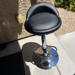 KKTONER PU Leather Round Counter Top Stool With Back Rest Height Adjustable Swivel.