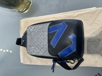 LV Avenue Sling Bag Blue Block Letters