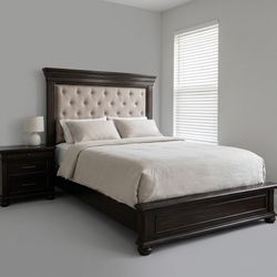 Queen Bed , Night Stand (free Spring Box/Mattress )