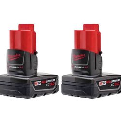 New - Milwaukee M12 12-Volt Lithium-Ion XC Extended Capacity 3.0 Ah Battery Pack (2-Pack)