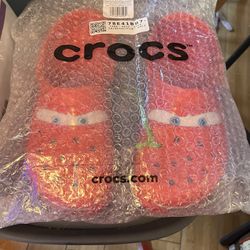 New Lightning McQueen Men’s Light Up Crocs Size 9 