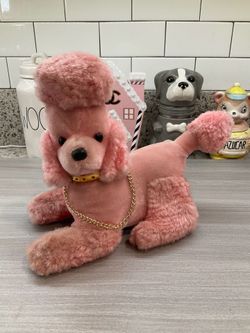 VINTAGE PINK POODLE PLUSHIE TRANSISTOR RADIO MADE IN JAPAN KITSCH KAWAI