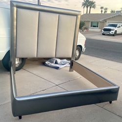 Stunning Super High End 80” High King Bed Frame Dark Gray