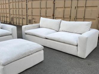 Living Space Paloma sofa oversized chair and otto man 3 piece style   cloud living room