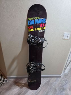 snowboard with bindings