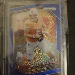 2025 Prizm Baker Mayfield  Blue Shimmer 14/35