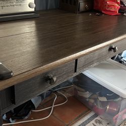 Real Wooden Desk With Three Drawers