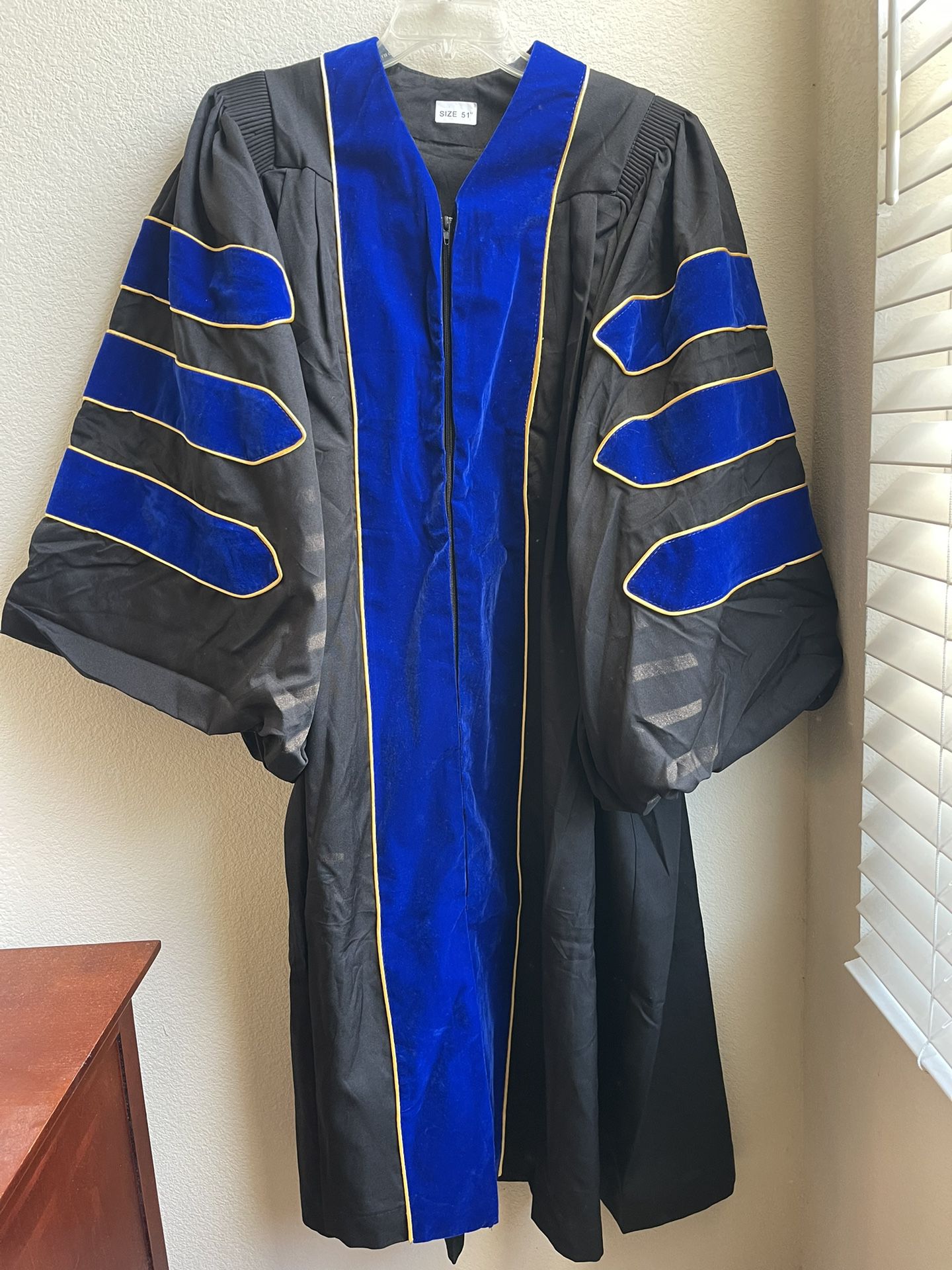 New Doctoral Robe With Gold Piping 85.