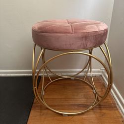 Pink Velvet Vanity Cushion Seat 