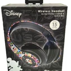 Disney Mickey Mouse Black  Wireless Headset Bluetooth New