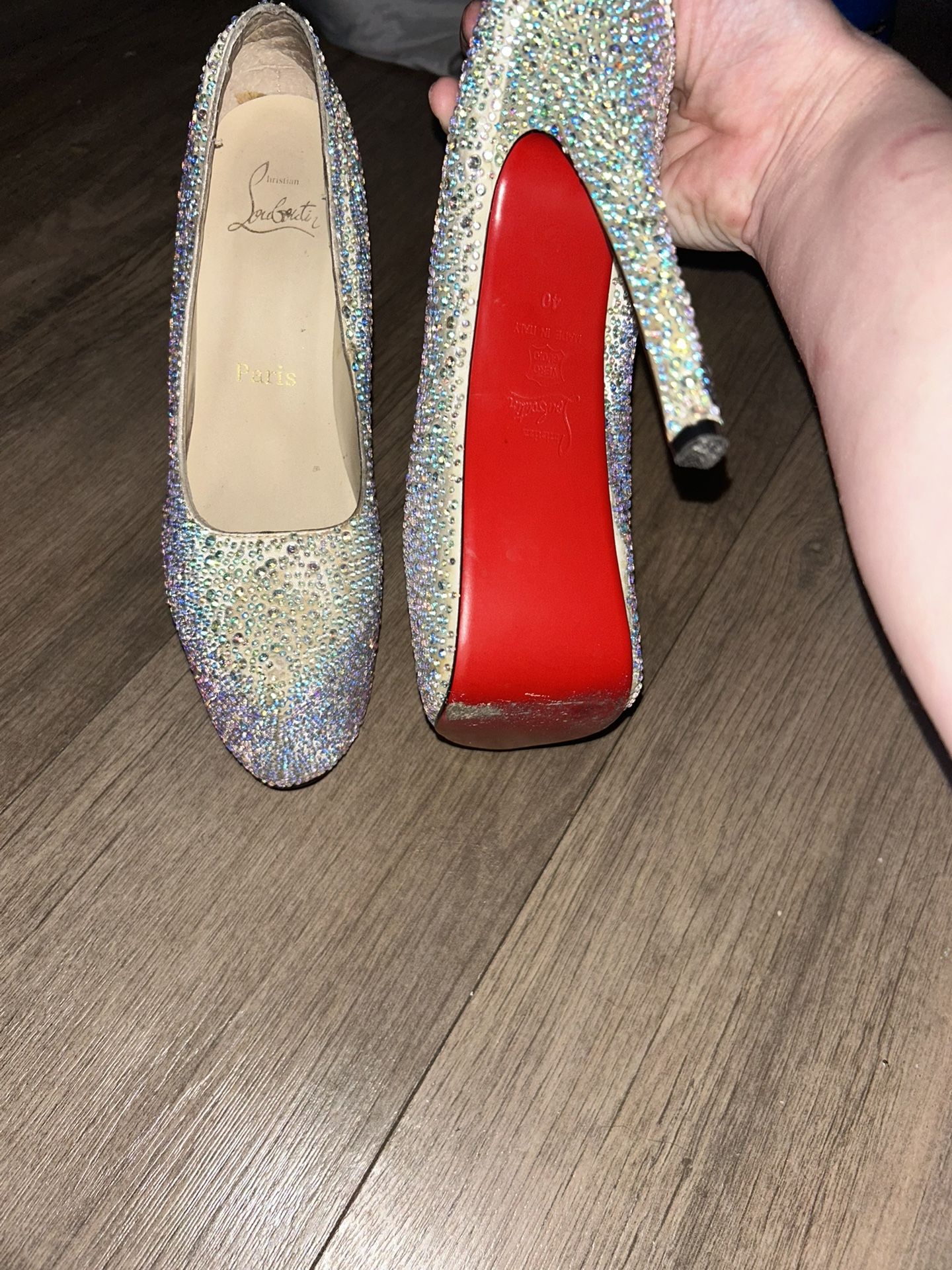 Christian Louboutin Daffodil Silver/Pink Platform Heels Size 40