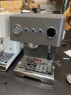 Gemilai G3028A Espresso Machine, 15 Bar Professional Coffee Maker with Adjustable Pressure & Automatic Milk Frother, Dual PID & 550ml Boiler, 57oz Tan