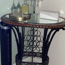 Bar Height Table With Wine Storage 