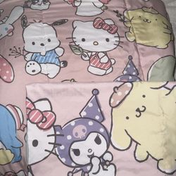 Hello Kitty Twin Size Comforter And Sheet Set 
