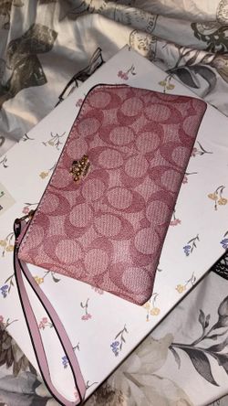 Pink coach wristlet