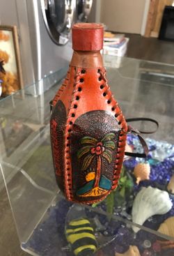 Whiskey bottle Wrapped in leather