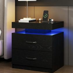 Nightstand w/ Power and LED Lights - JRET01